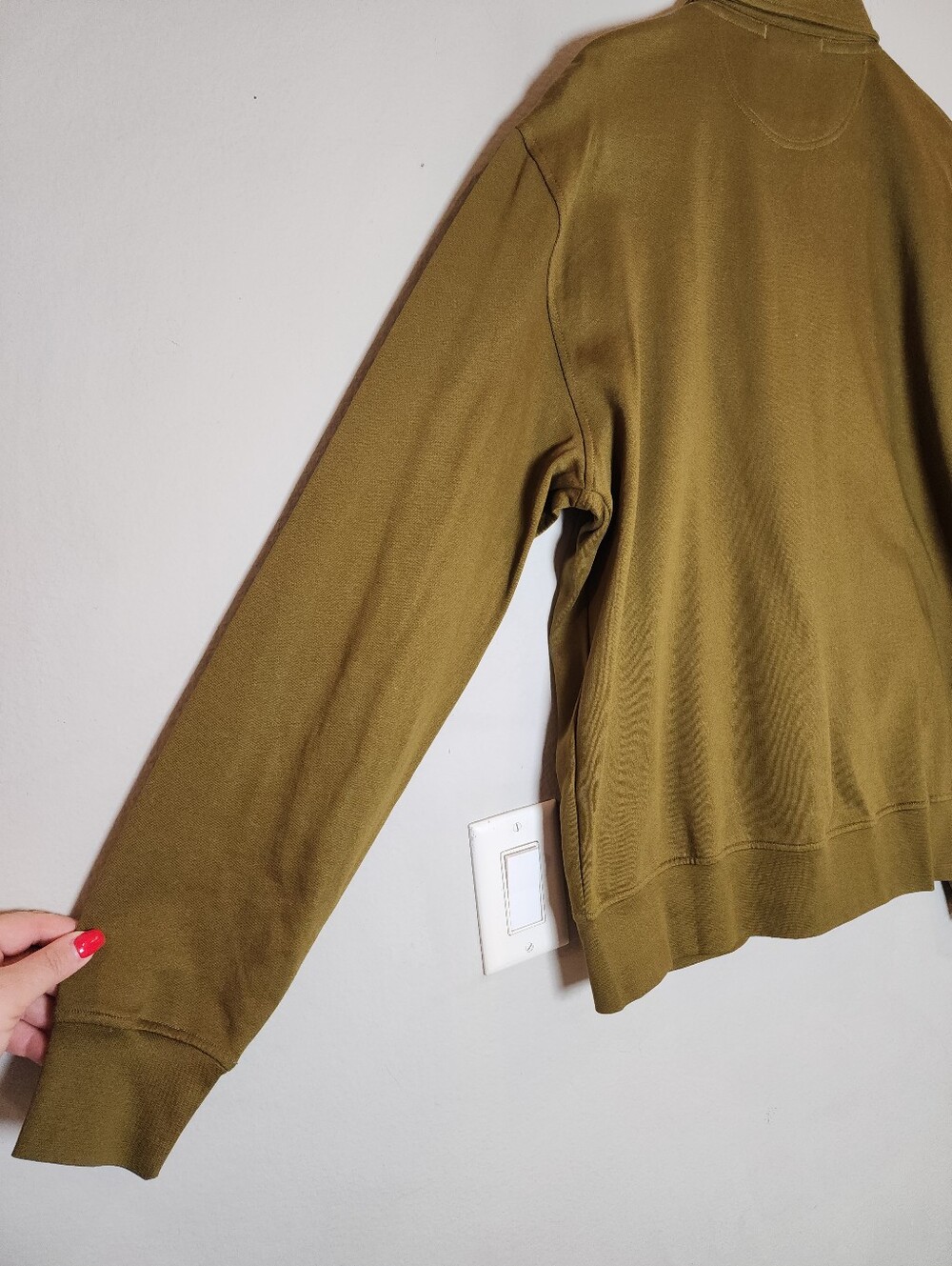 Norse Projects Andreas Track Jacket Zip Up Sweatshirt Olive Green 100% Cotton XL - Picture 12 of 16